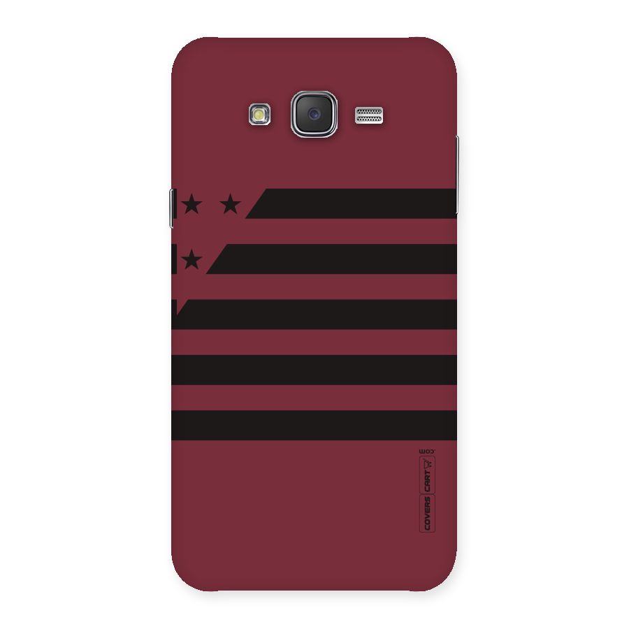Maroon Star Striped Back Case for Galaxy J7