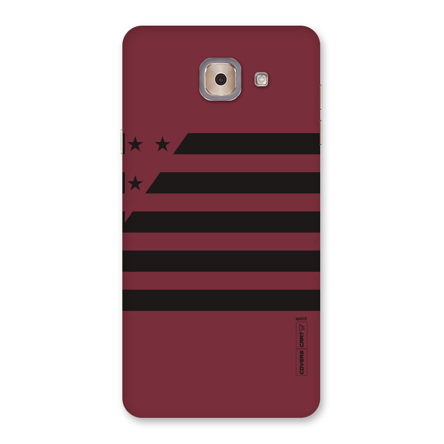 Maroon Star Striped Back Case for Galaxy J7 Max