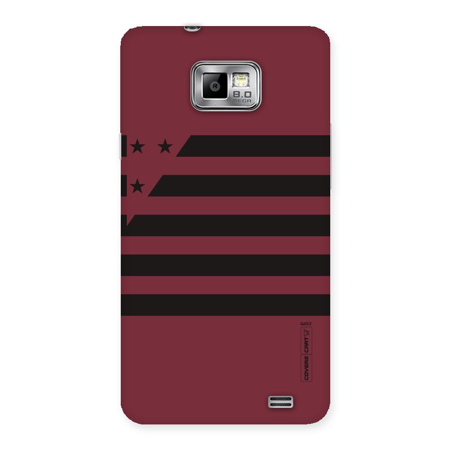 Maroon Star Striped Back Case for Galaxy S2