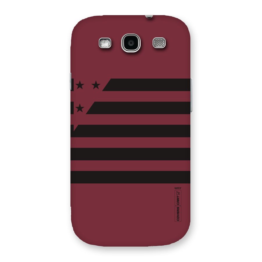 Maroon Star Striped Back Case for Galaxy S3