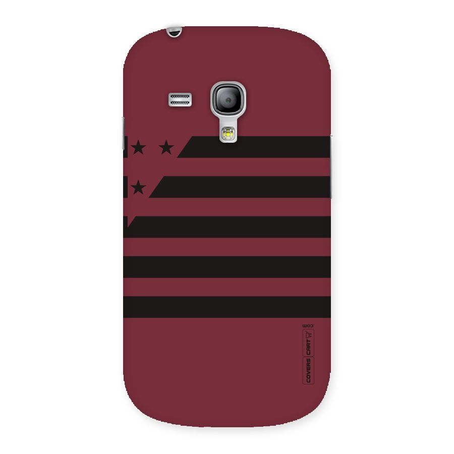 Maroon Star Striped Back Case for Galaxy S3 Mini