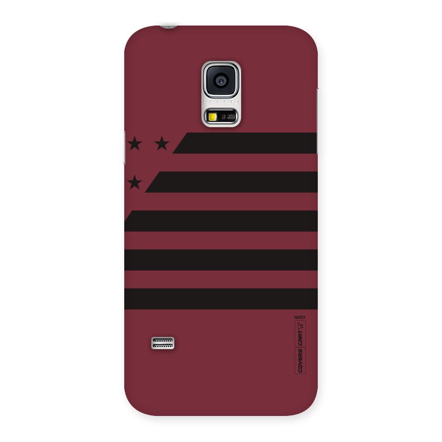Maroon Star Striped Back Case for Galaxy S5 Mini