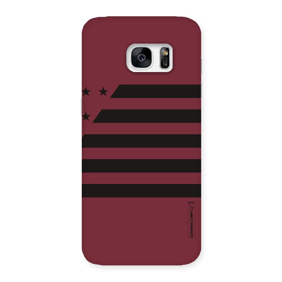 Maroon Star Striped Back Case for Galaxy S7 Edge