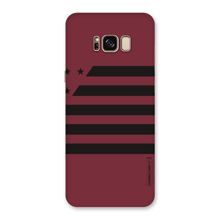 Maroon Star Striped Back Case for Galaxy S8 Plus