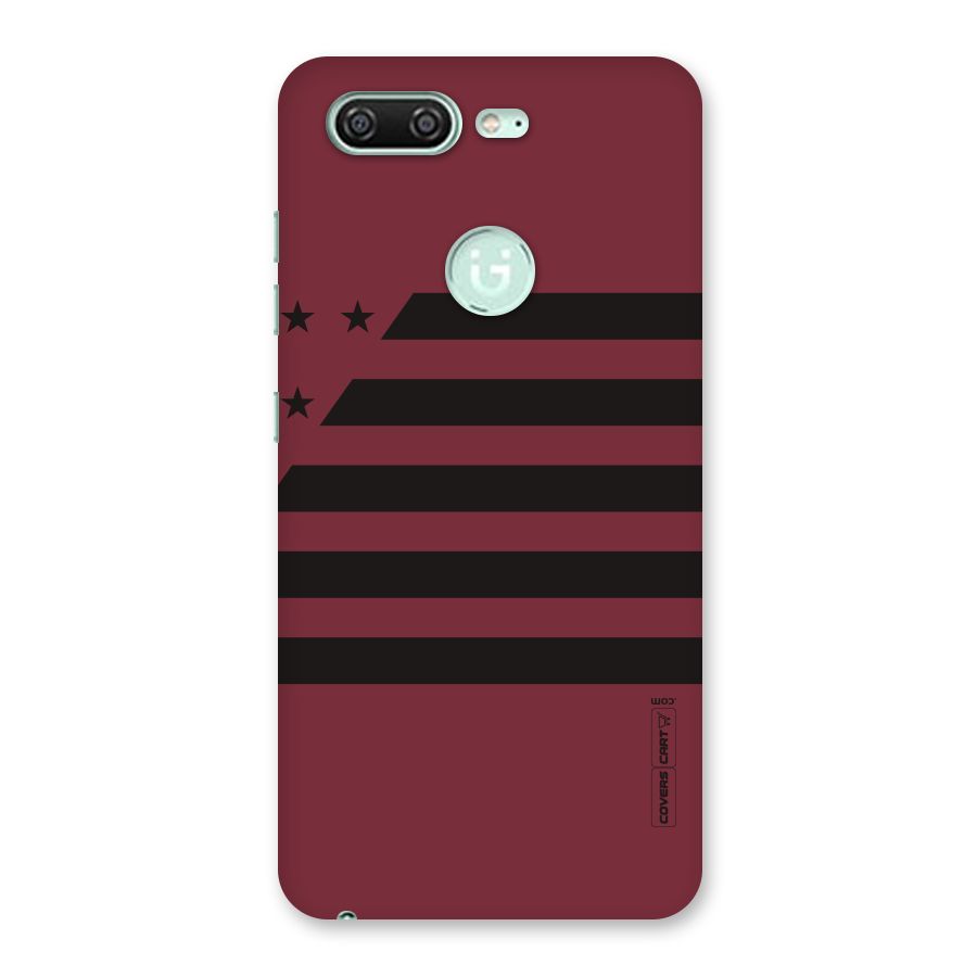 Maroon Star Striped Back Case for Gionee S10