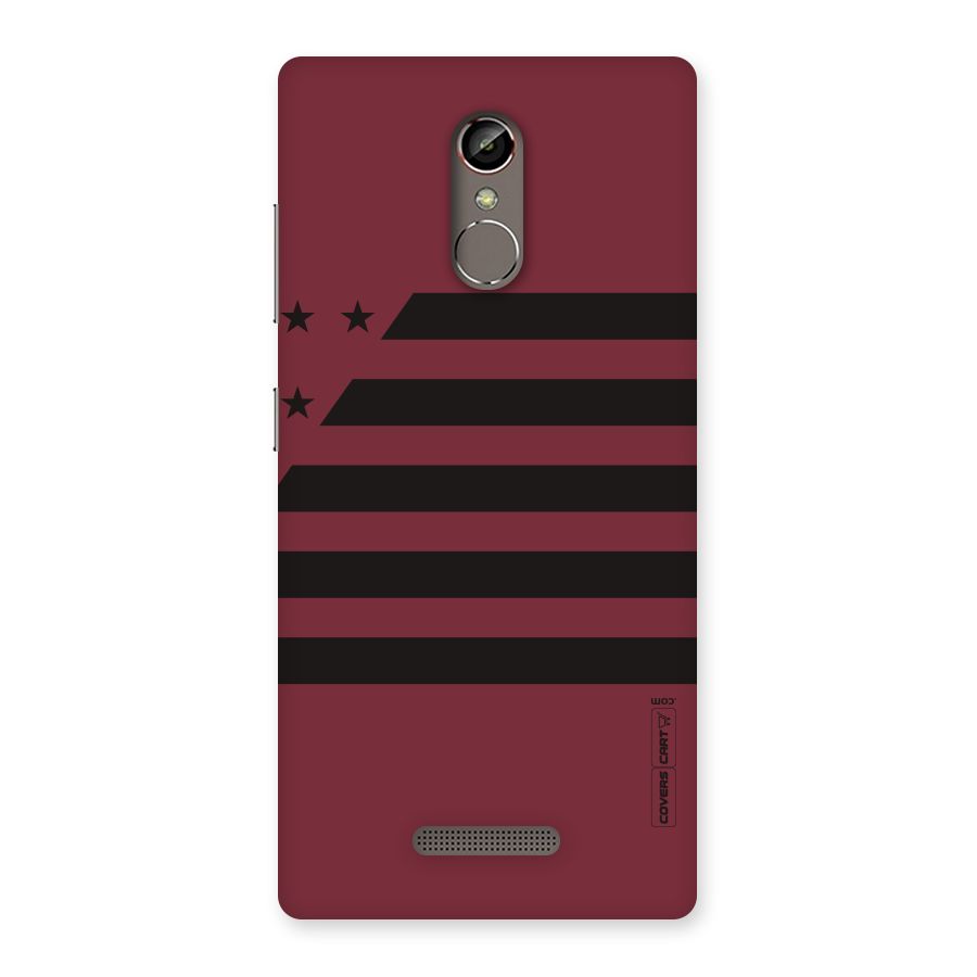 Maroon Star Striped Back Case for Gionee S6s