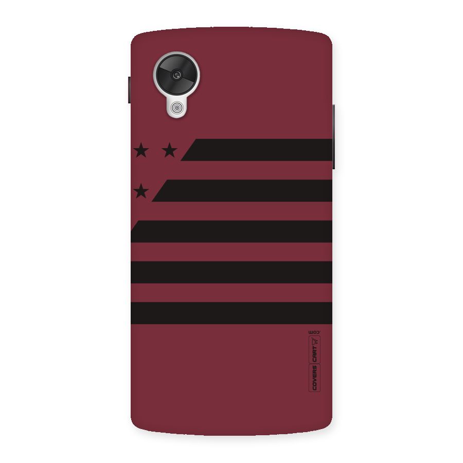 Maroon Star Striped Back Case for Google Nexsus 5