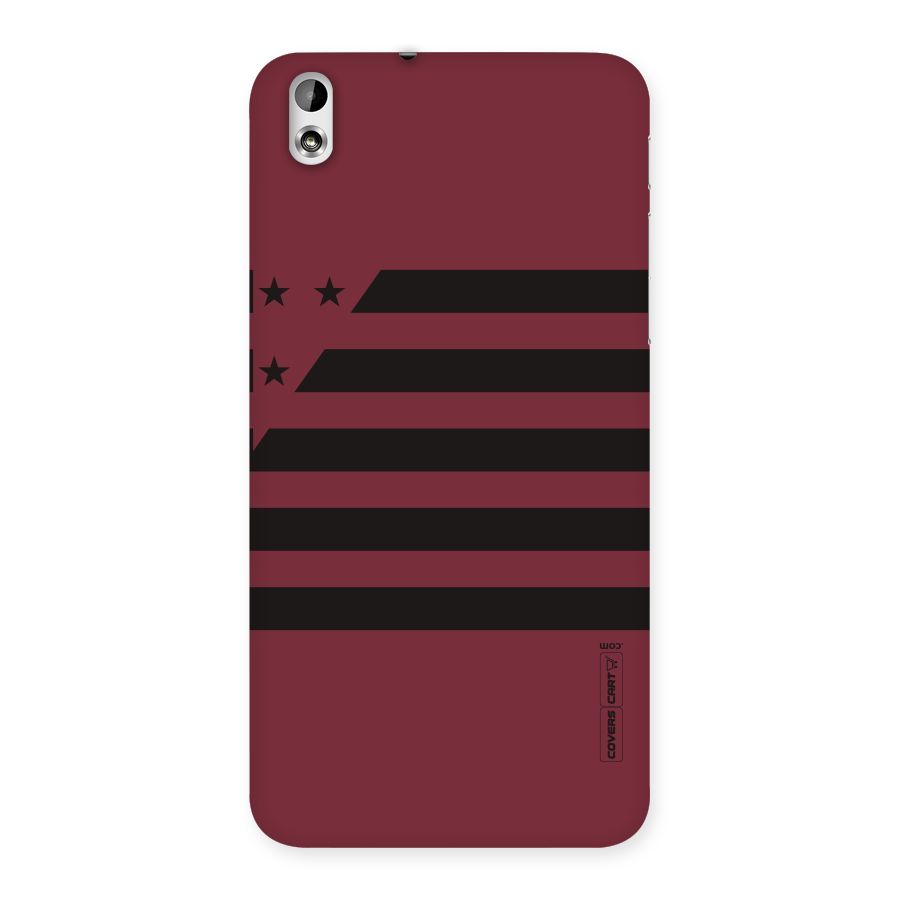Maroon Star Striped Back Case for HTC Desire 816g