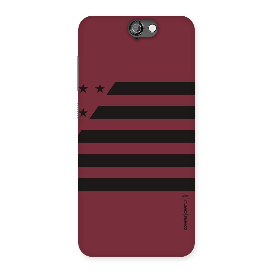 Maroon Star Striped Back Case for HTC One A9