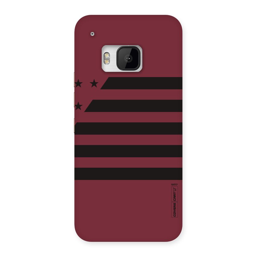 Maroon Star Striped Back Case for HTC One M9