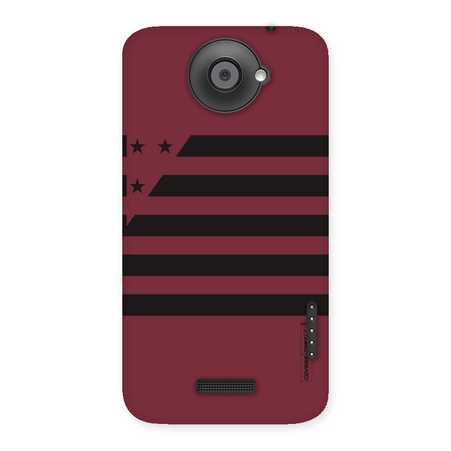 Maroon Star Striped Back Case for HTC One X