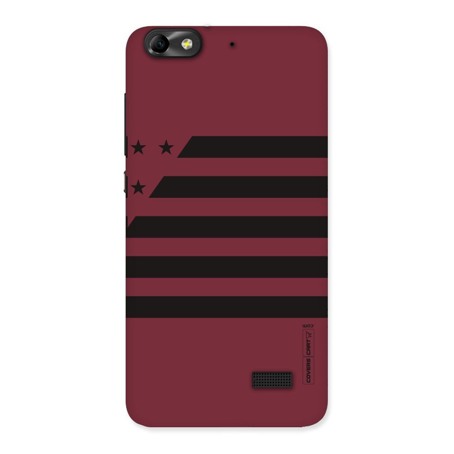 Maroon Star Striped Back Case for Honor 4C