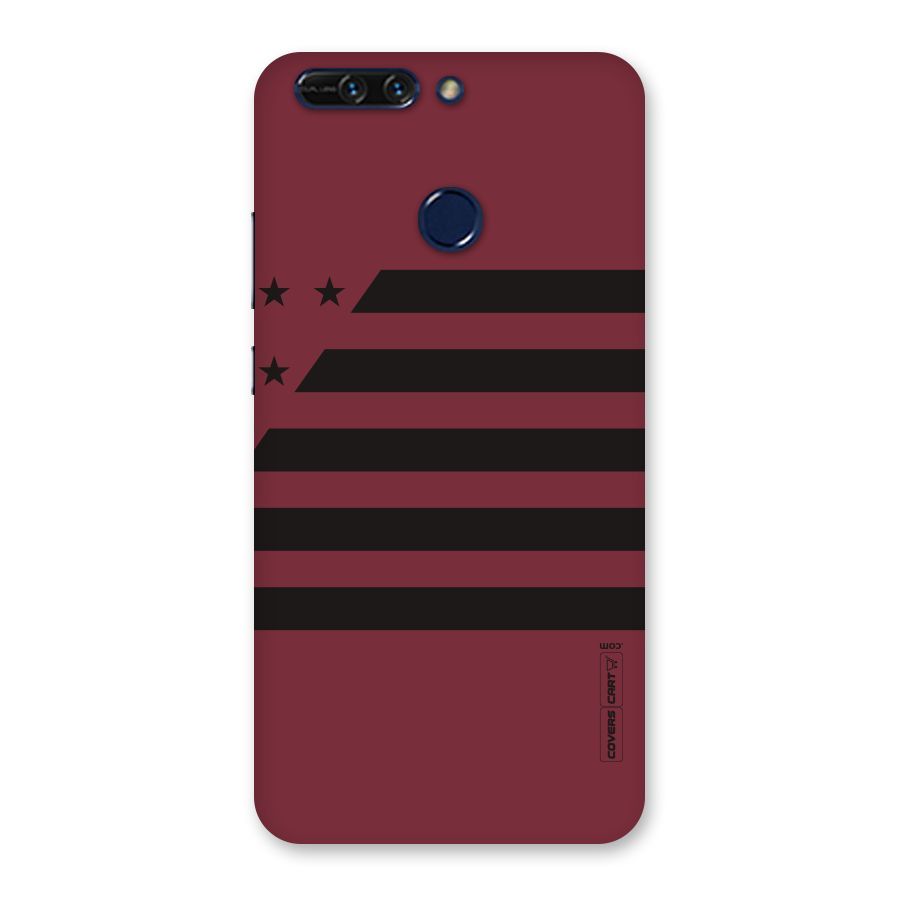 Maroon Star Striped Back Case for Honor 8 Pro