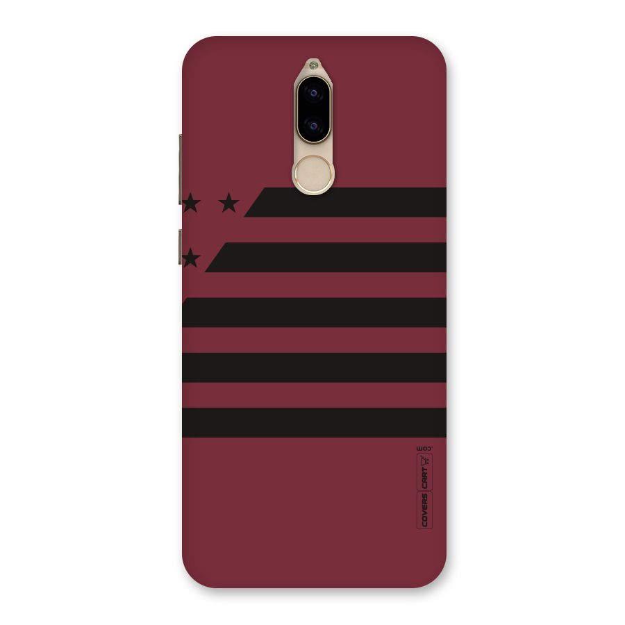 Maroon Star Striped Back Case for Honor 9i