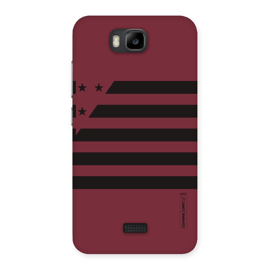 Maroon Star Striped Back Case for Honor Bee