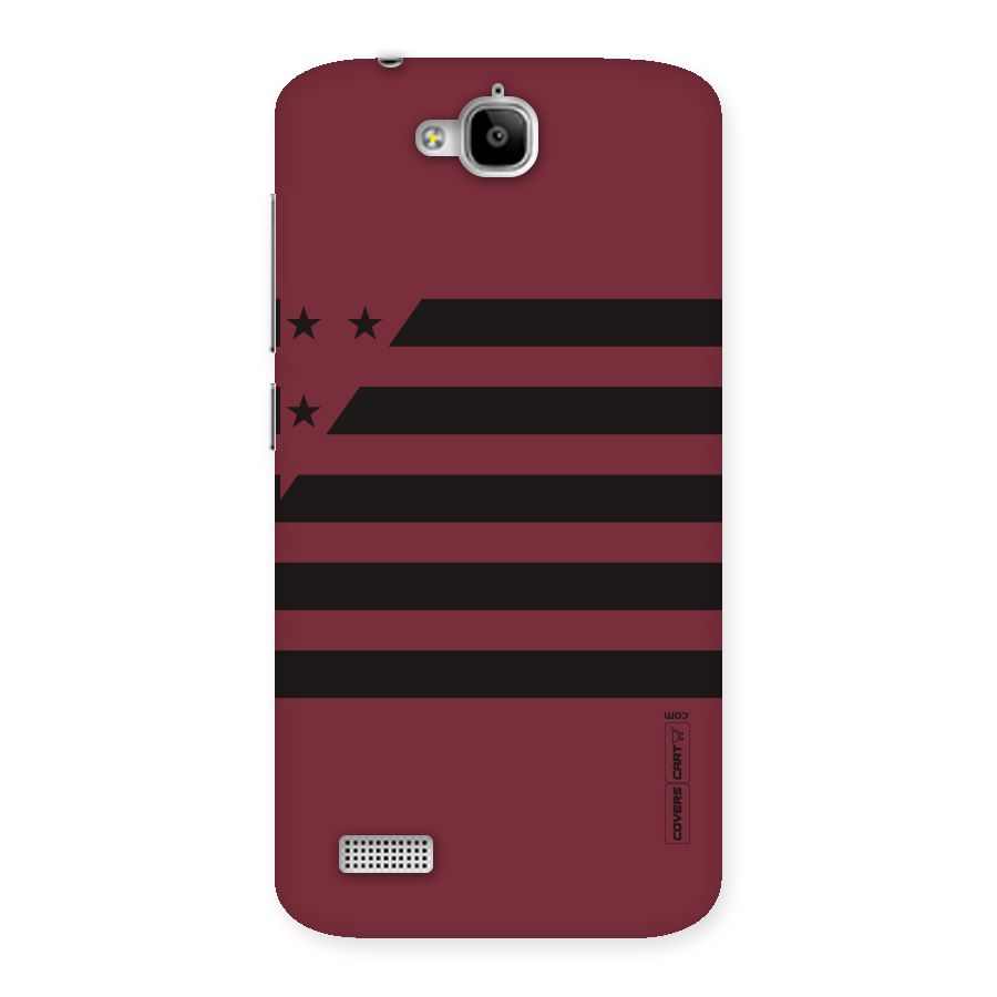 Maroon Star Striped Back Case for Honor Holly