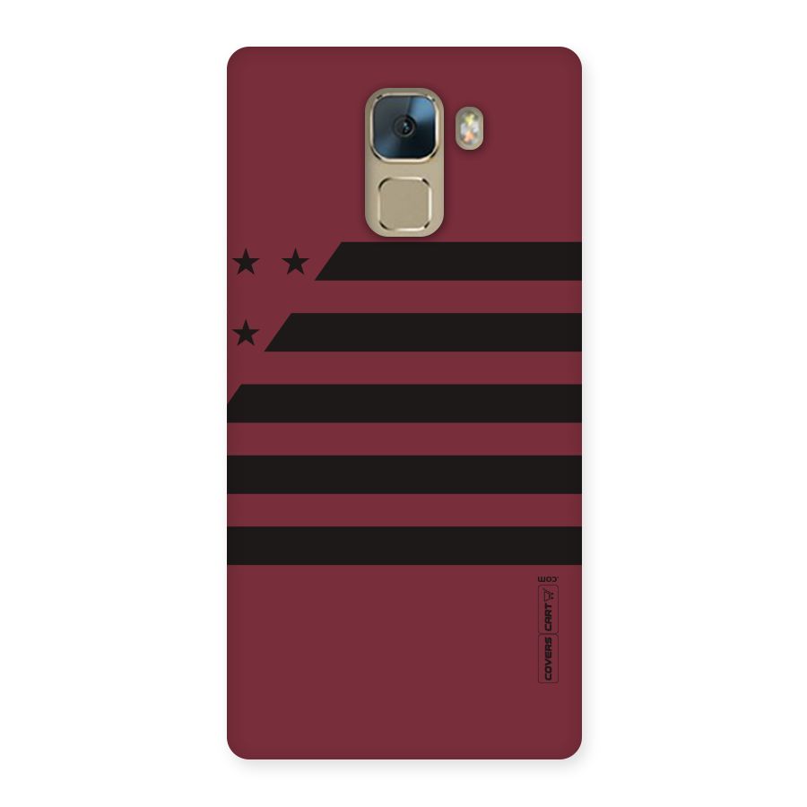 Maroon Star Striped Back Case for Huawei Honor 7