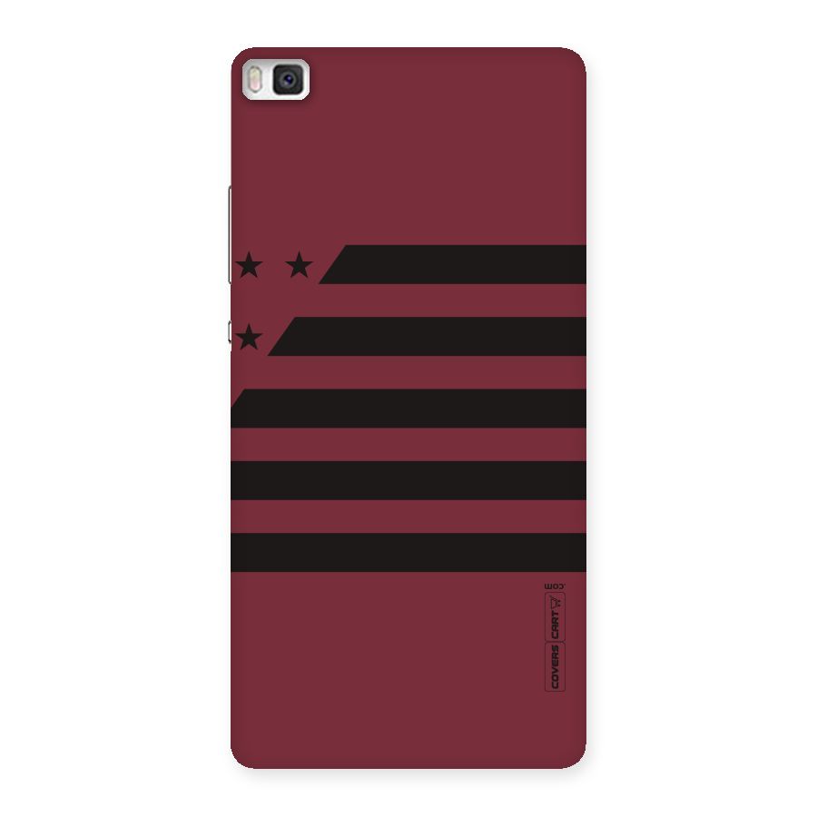 Maroon Star Striped Back Case for Huawei P8