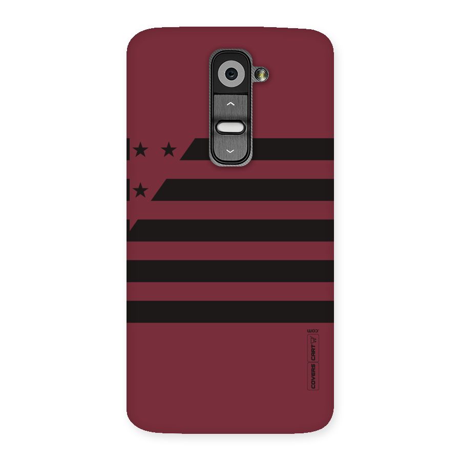 Maroon Star Striped Back Case for LG G2