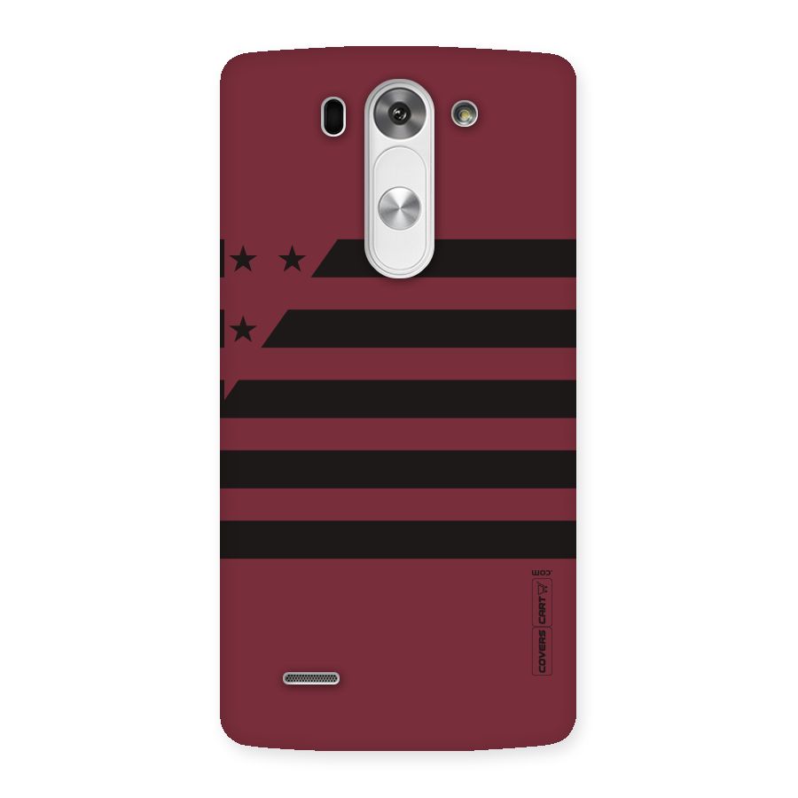 Maroon Star Striped Back Case for LG G3 Beat