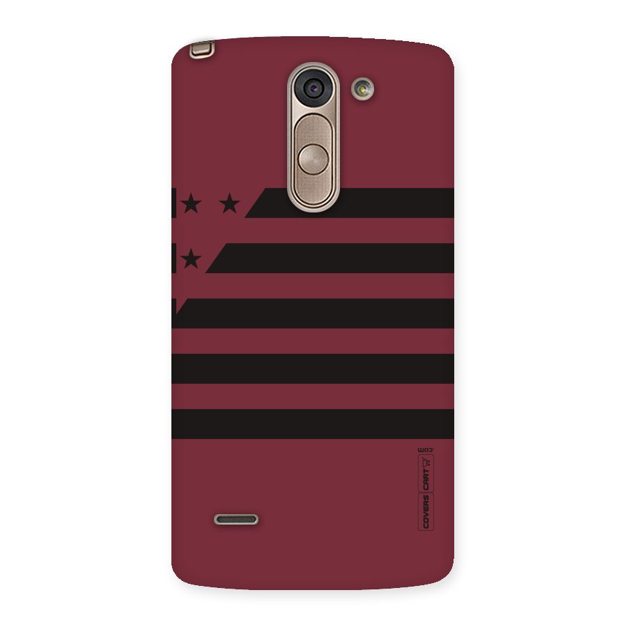 Maroon Star Striped Back Case for LG G3 Stylus