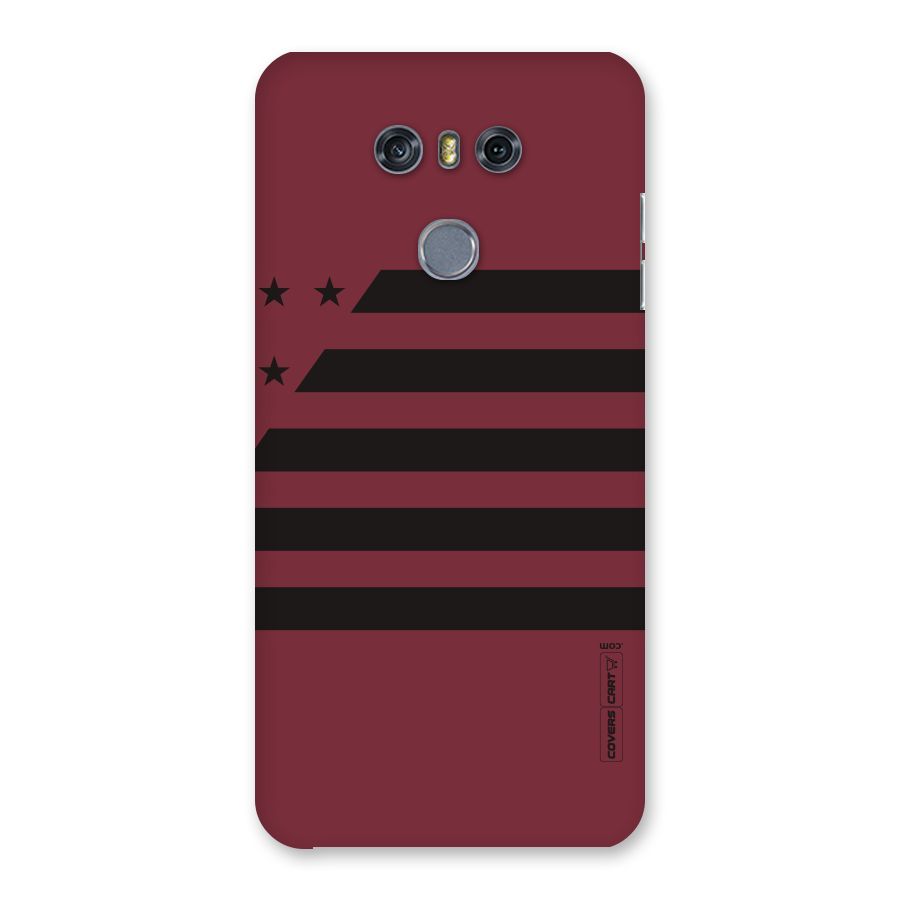 Maroon Star Striped Back Case for LG G6