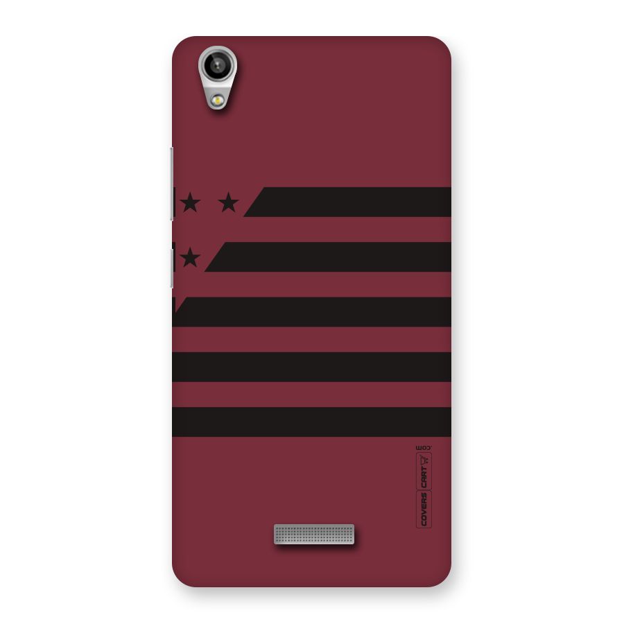 Maroon Star Striped Back Case for Lava-Pixel-V1