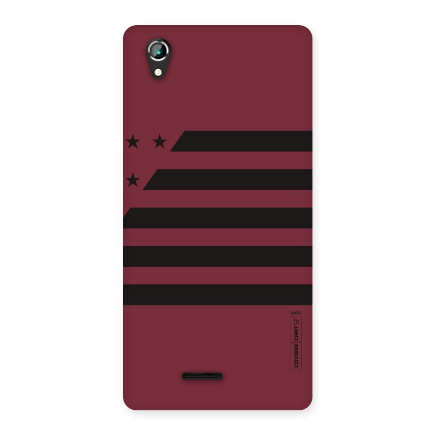 Maroon Star Striped Back Case for Lava Iris 800