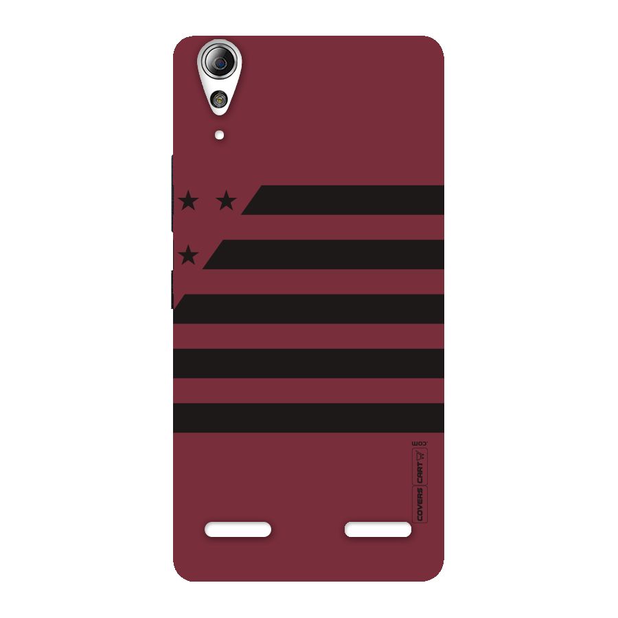 Maroon Star Striped Back Case for Lenovo A6000 Plus