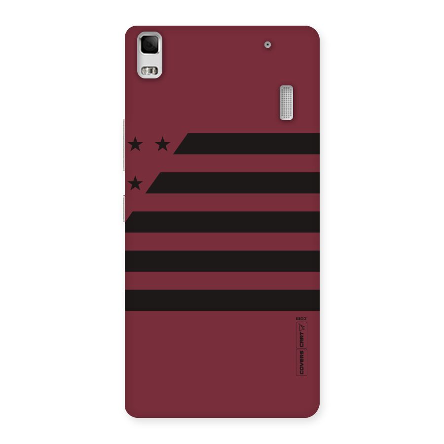 Maroon Star Striped Back Case for Lenovo A7000