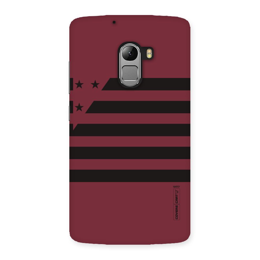 Maroon Star Striped Back Case for Lenovo K4 Note