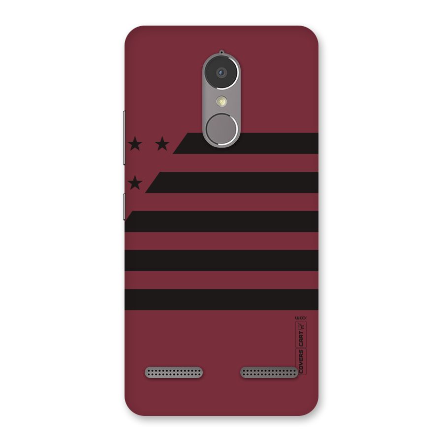 Maroon Star Striped Back Case for Lenovo K6