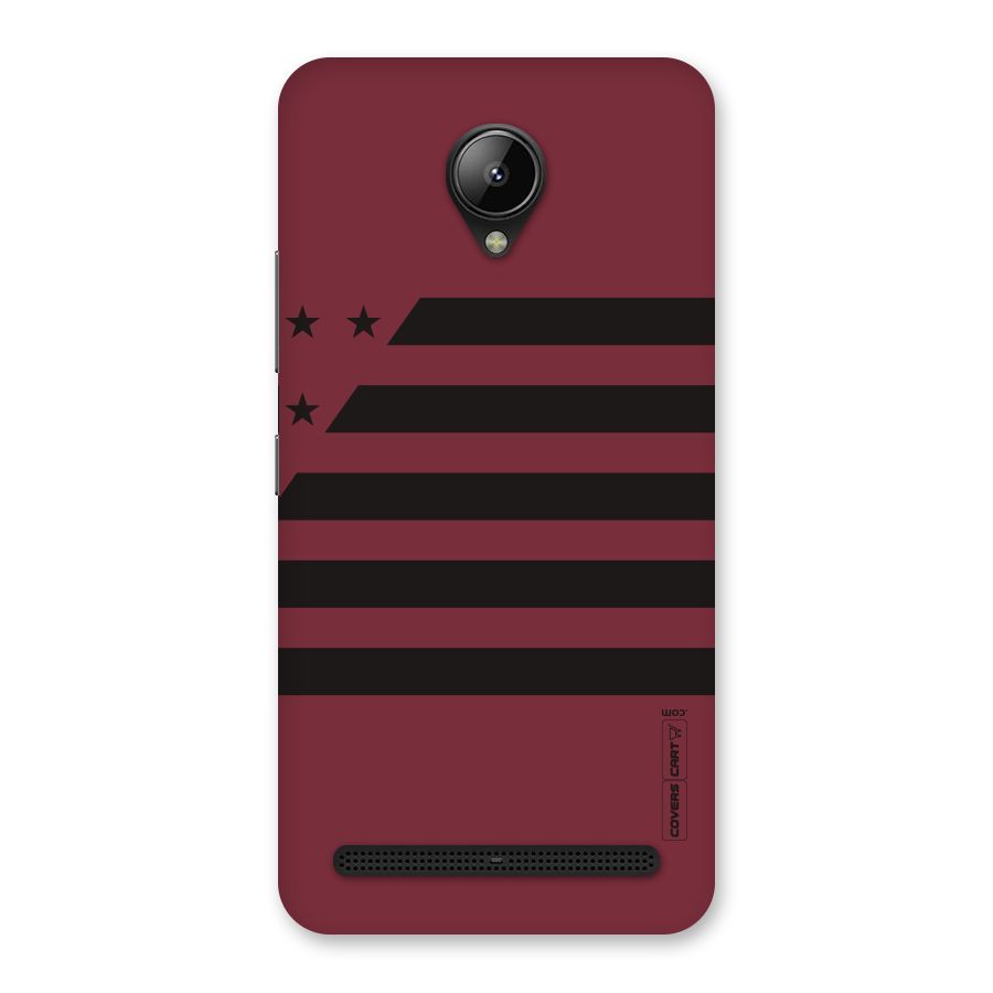 Maroon Star Striped Back Case for Lenovo C2