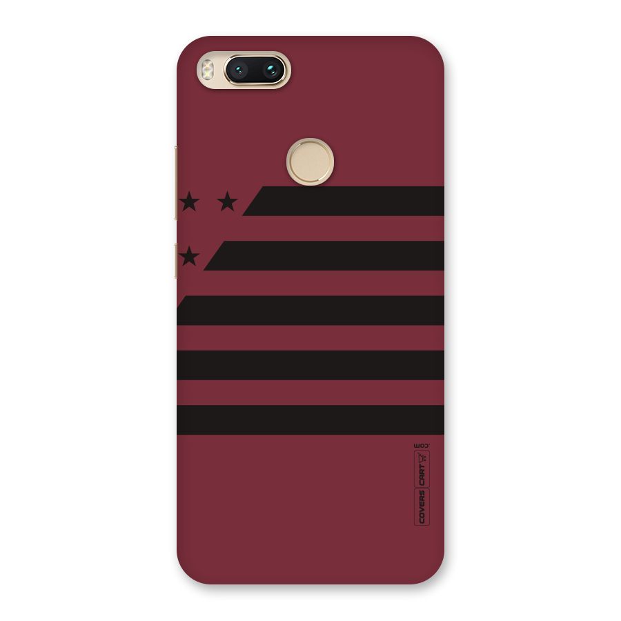 Maroon Star Striped Back Case for Mi A1