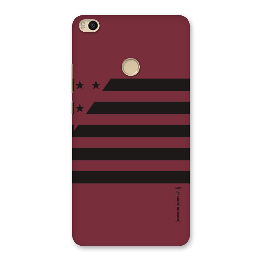 Maroon Star Striped Back Case for Mi Max 2
