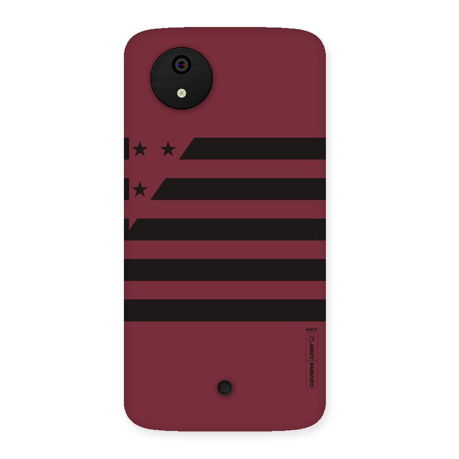 Maroon Star Striped Back Case for Micromax Canvas A1