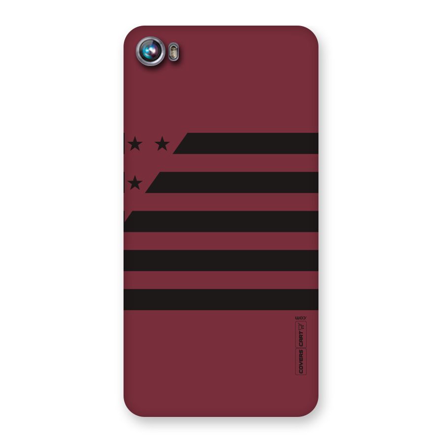 Maroon Star Striped Back Case for Micromax Canvas Fire 4 A107
