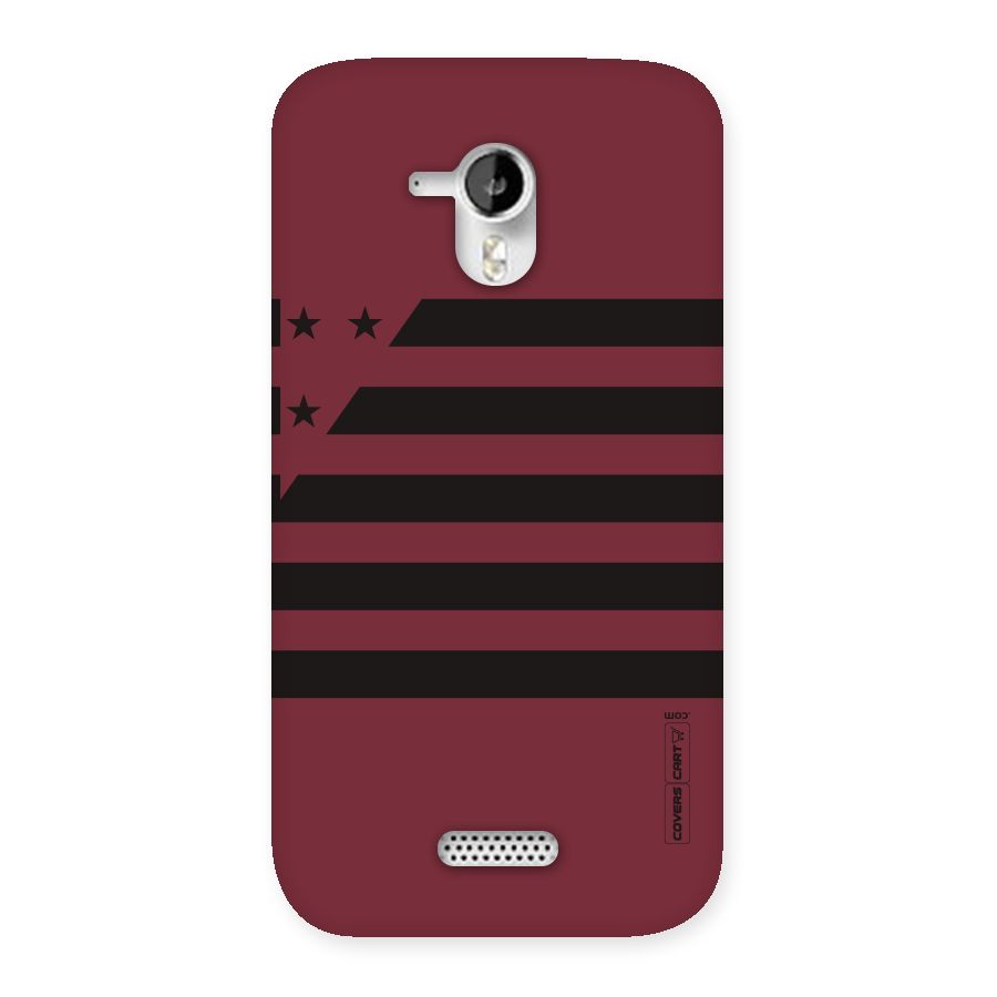 Maroon Star Striped Back Case for Micromax Canvas HD A116