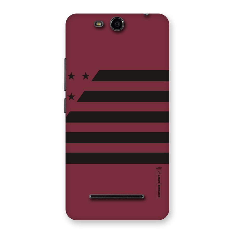 Maroon Star Striped Back Case for Micromax Canvas Juice 3 Q392