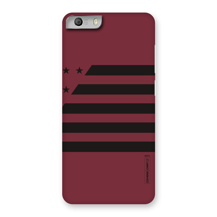 Maroon Star Striped Back Case for Micromax Canvas Knight 2