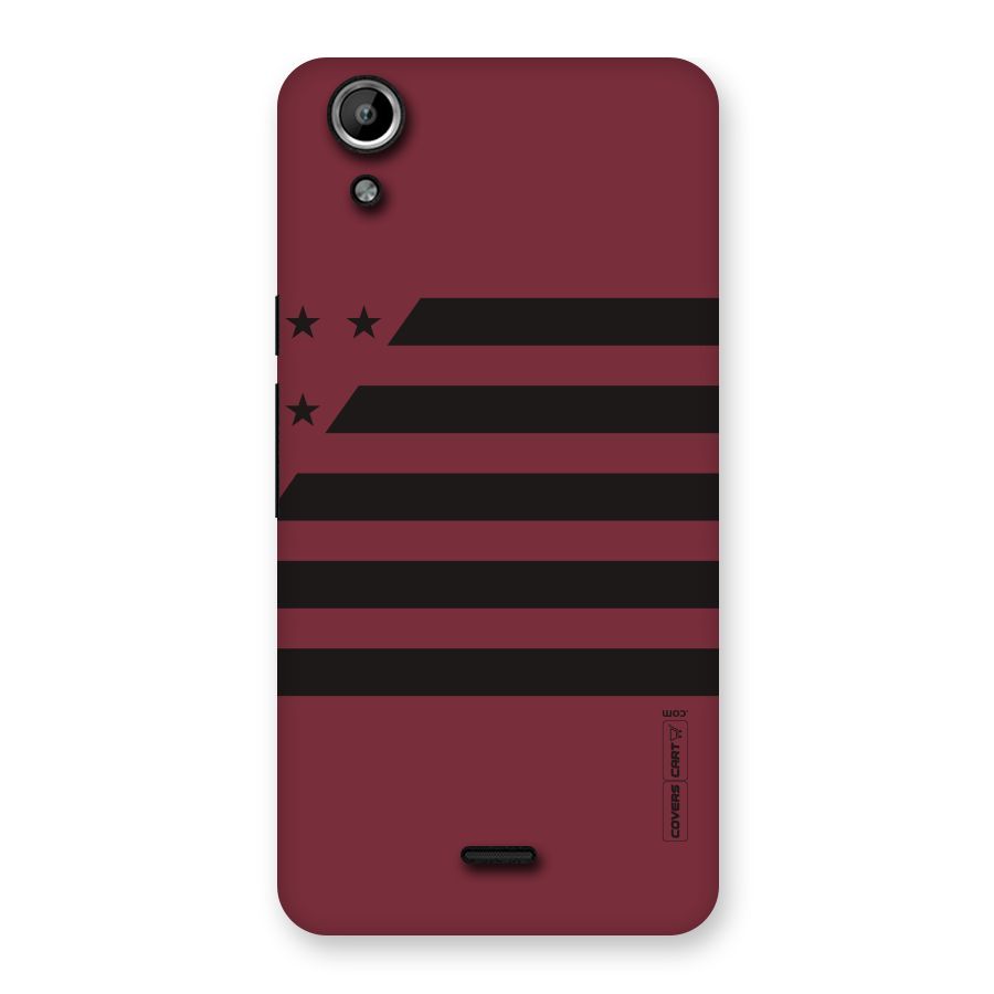 Maroon Star Striped Back Case for Micromax Canvas Selfie Lens Q345