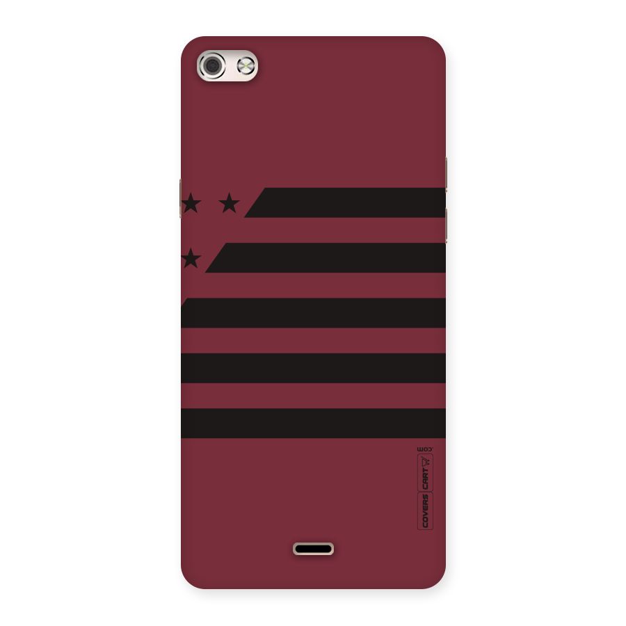Maroon Star Striped Back Case for Micromax Canvas Silver 5