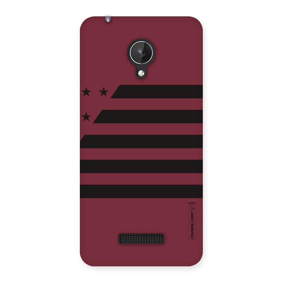 Maroon Star Striped Back Case for Micromax Canvas Spark Q380