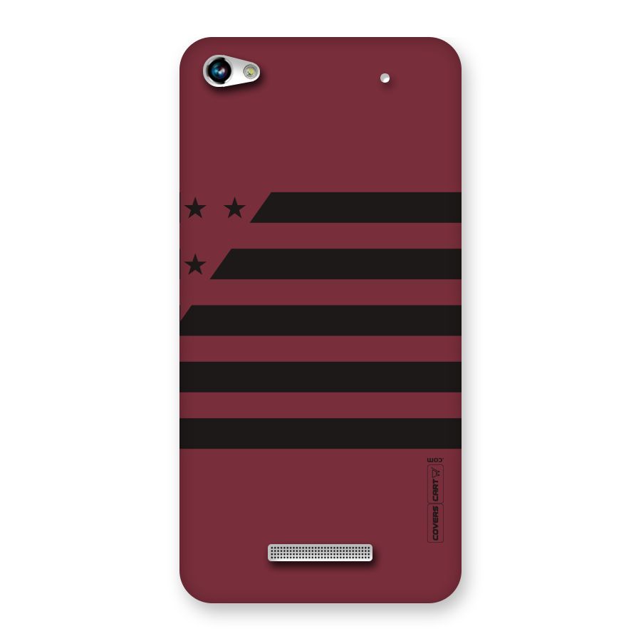 Maroon Star Striped Back Case for Micromax Hue 2