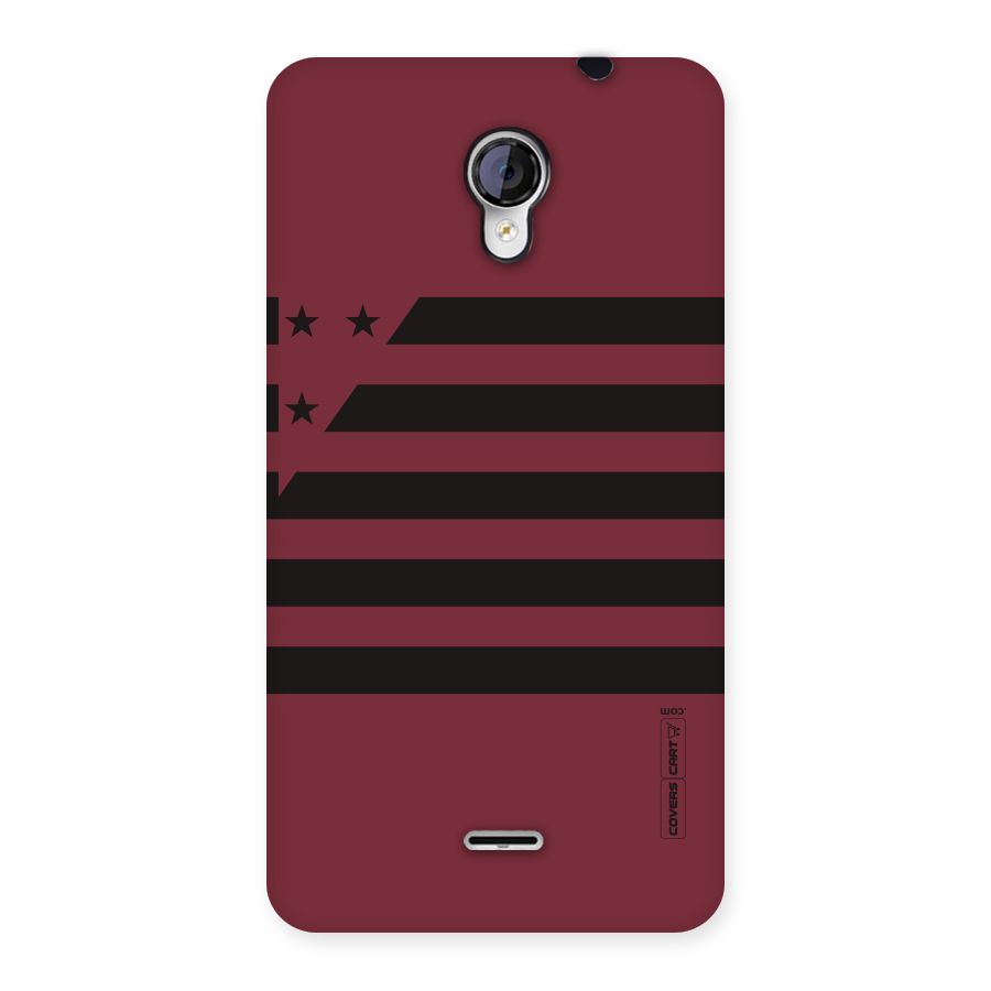 Maroon Star Striped Back Case for Micromax Unite 2 A106