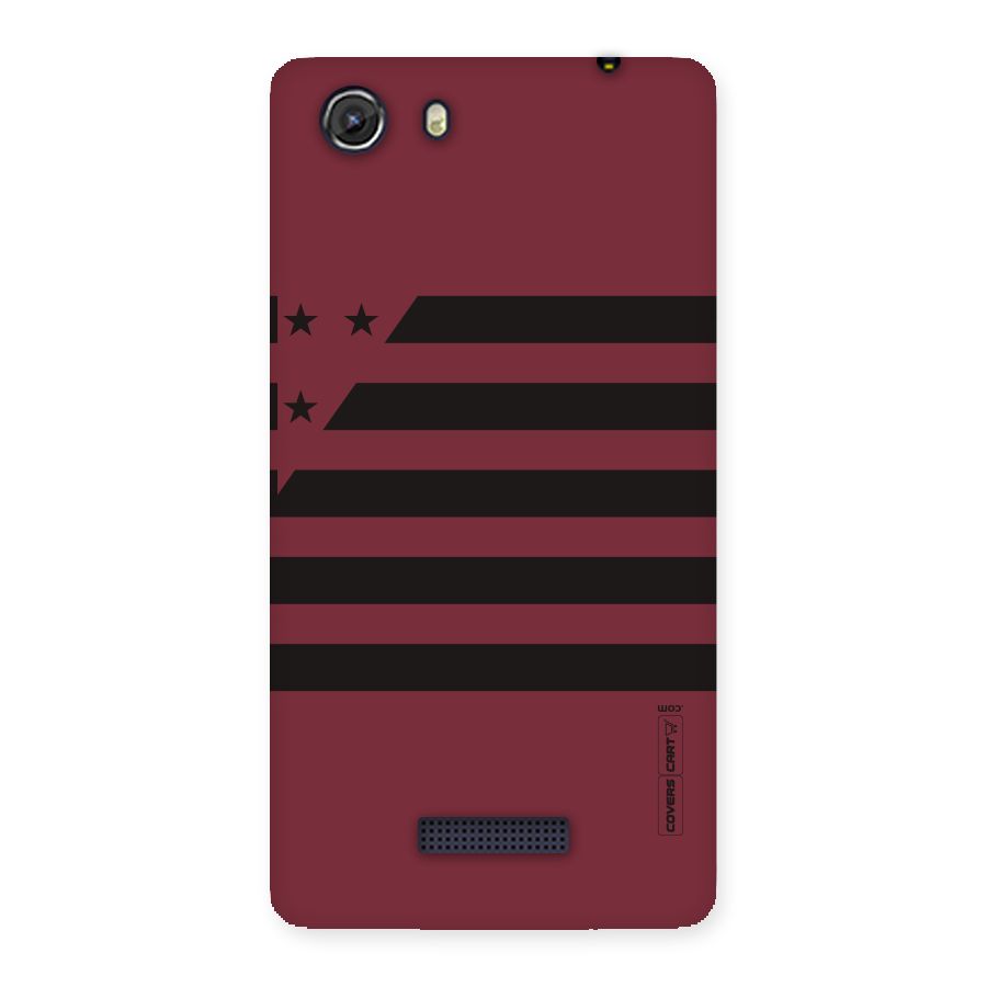 Maroon Star Striped Back Case for Micromax Unite 3