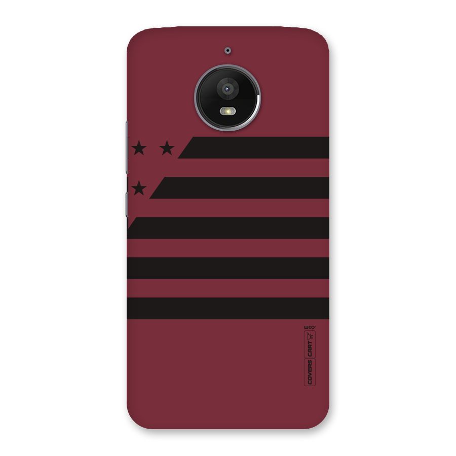 Maroon Star Striped Back Case for Moto E4 Plus