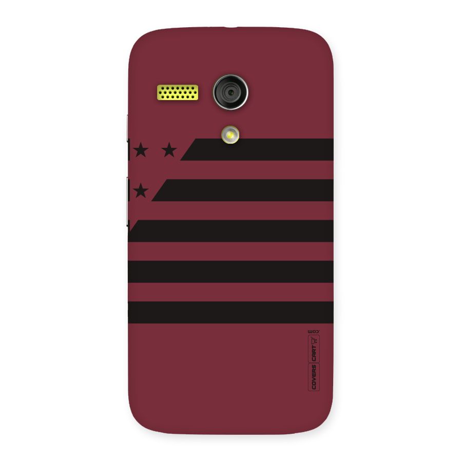 Maroon Star Striped Back Case for Moto G