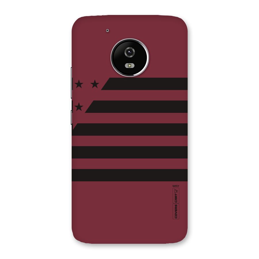 Maroon Star Striped Back Case for Moto G5