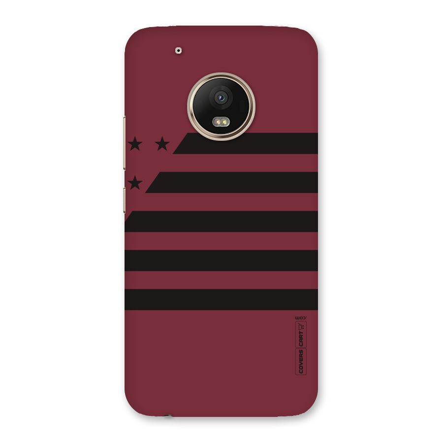 Maroon Star Striped Back Case for Moto G5 Plus